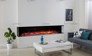 Luvelle 3D Panoramic Electric Fire 80 Inch 1/2/3 Sided Media Wall Electric Fire Insert