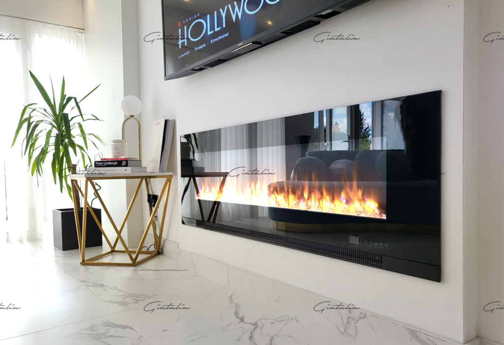 Aurora 72 Inch Media Wall Electric Fire Insert