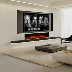 Clarendon Borderless Full Glass Media Wall Electric Fire Insert