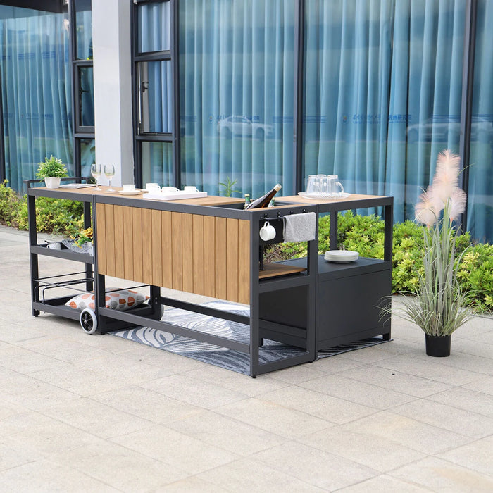 Maze Outdoor Kitchen Bar Unit - Grey