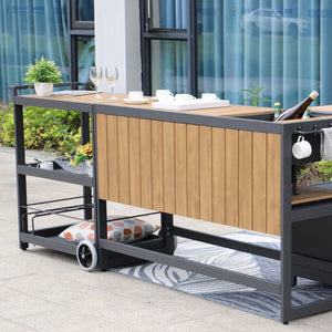 Maze Outdoor Kitchen Bar Unit - Grey