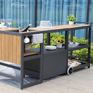 Maze Outdoor Kitchen Bar Unit - Grey