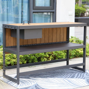 Maze Outdoor Kitchen Bar Unit - Grey