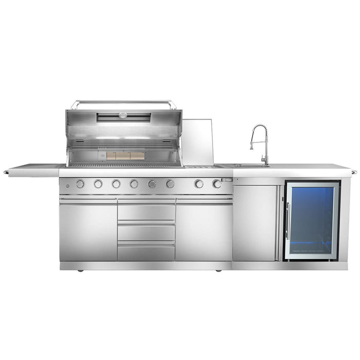 Maze Linear Outdoor Kitchen With Sink & Single Fridge