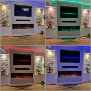 Luvelle 3D Panoramic Electric Fire 60 Inch 1/2/3 Sided Media Wall Electric Fire Insert