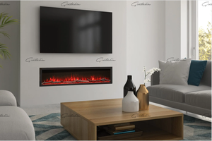 Luvelle 3D Panoramic Electric Fire 80 Inch 1/2/3 Sided Media Wall Electric Fire Insert