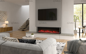 Luvelle 3D Panoramic Electric Fire 80 Inch 1/2/3 Sided Media Wall Electric Fire Insert