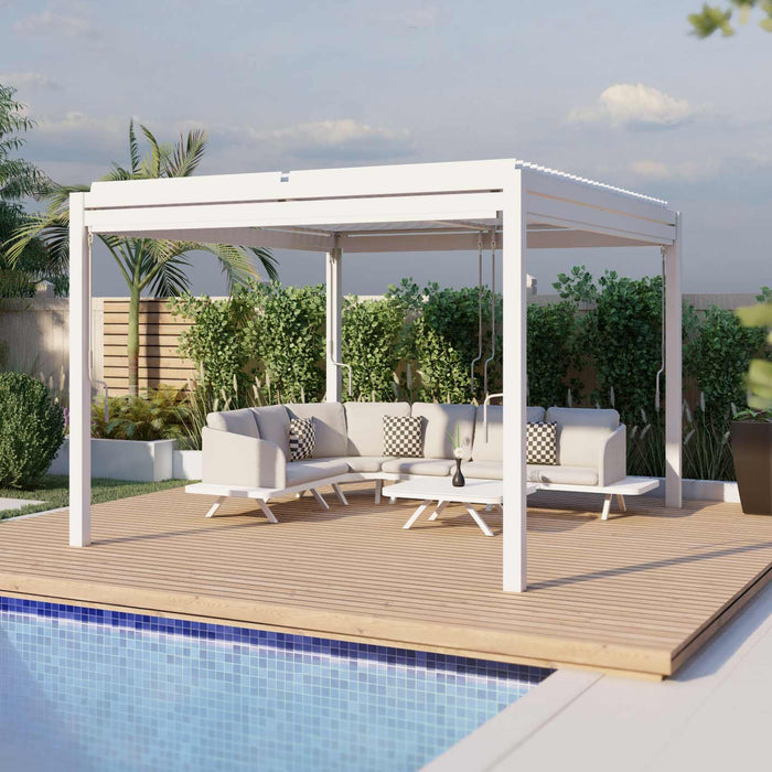 Maze - Como 3m x 3m Aluminium Metal Outdoor Garden Pergola