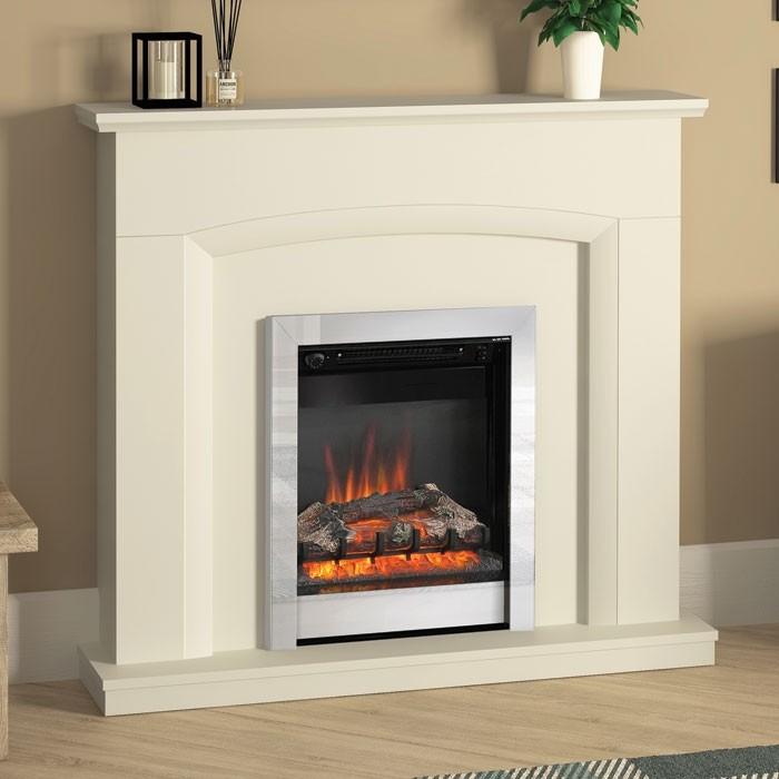Be Modern Carina Electric Fireplace in Ivory finish