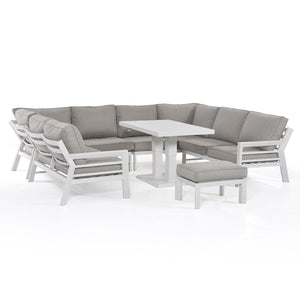 Maze New York U-Shaped Sofa Set with Rising Table (130 x 75cm table)