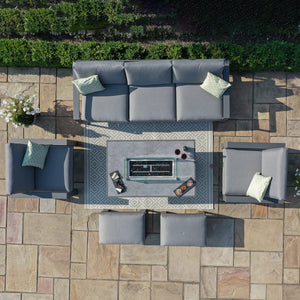 Amalfi 3 Seat Sofa Dining Set with Rectangular Fire Pit Table