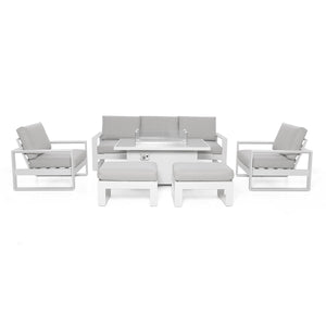 Amalfi 3 Seat Sofa Dining Set with Rectangular Fire Pit Table