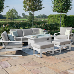 Amalfi 3 Seat Sofa Dining Set with Rectangular Fire Pit Table