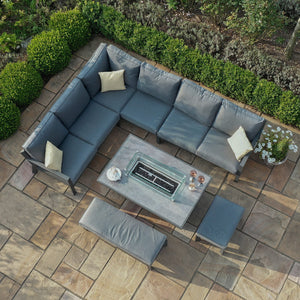 Maze New York Corner Dining Set With Fire Pit Table