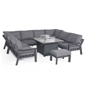 Maze New York U-Shaped Sofa Set with Firepit Table