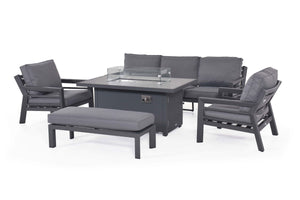 Maze New York U-Shaped Sofa Set with Fire Pit Table