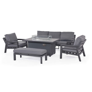 Maze New York U-Shaped Sofa Set with Fire Pit Table