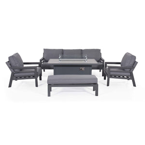 Maze New York U-Shaped Sofa Set with Fire Pit Table