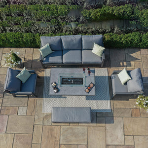 Maze New York U-Shaped Sofa Set with Fire Pit Table