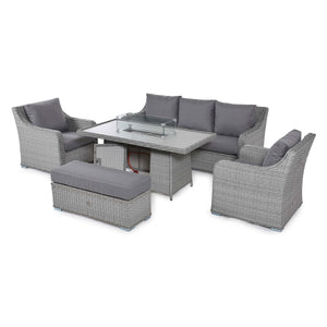 Maze Ascot 3 Seat Sofa Dining Set with Fire Pit