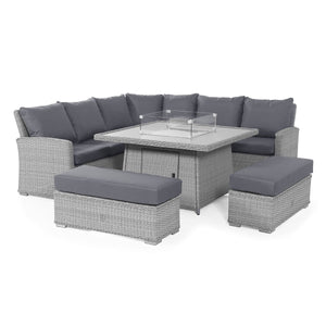 Maze Ascot Deluxe Corner Dining Set with Fire Pit