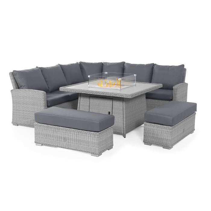 Maze Ascot Deluxe Corner Dining Set with Fire Pit