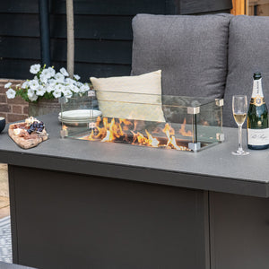 Maze Aluminium Fire Pit Dining Table (with spray stone effect top)