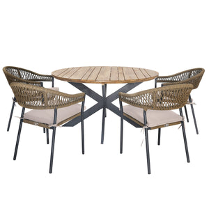 Maze Bali 4 Seat Round Dining Set