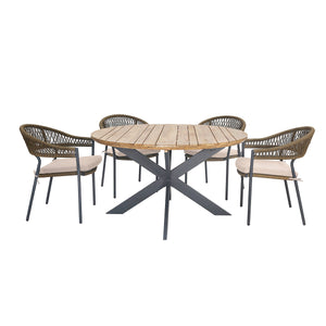 Maze Bali 4 Seat Round Dining Set