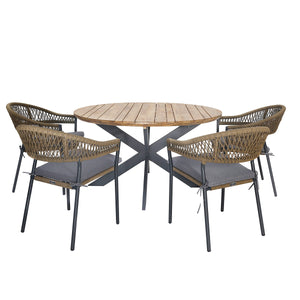 Maze Bali 4 Seat Round Dining Set