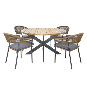 Maze Bali 4 Seat Round Dining Set