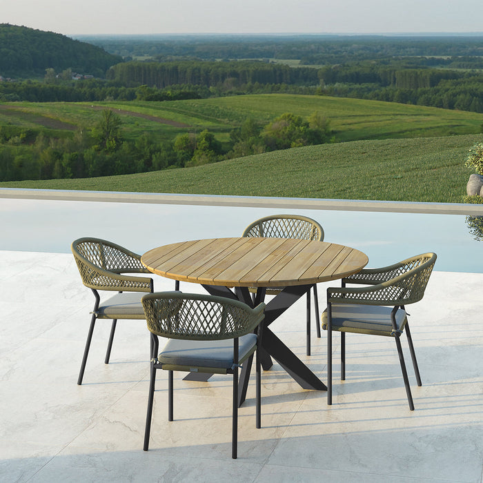 Maze Bali 4 Seat Round Dining Set