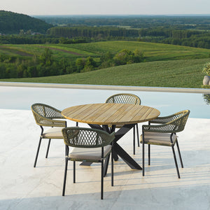 Maze Bali 4 Seat Round Dining Set