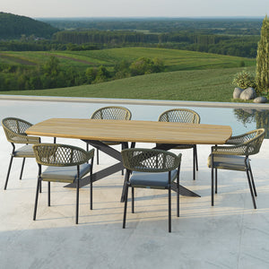 Maze Bali 6 Seat Oval Dining Set