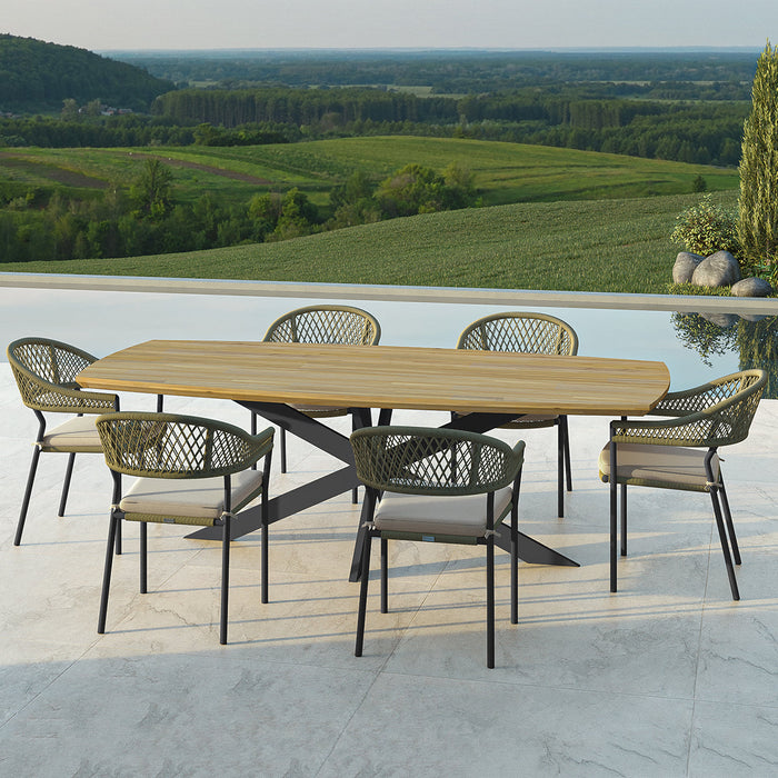 Maze Bali 6 Seat Oval Dining Set