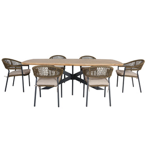 Maze Bali 6 Seat Oval Dining Set