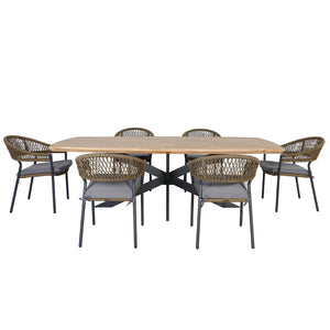 Maze Bali 6 Seat Oval Dining Set