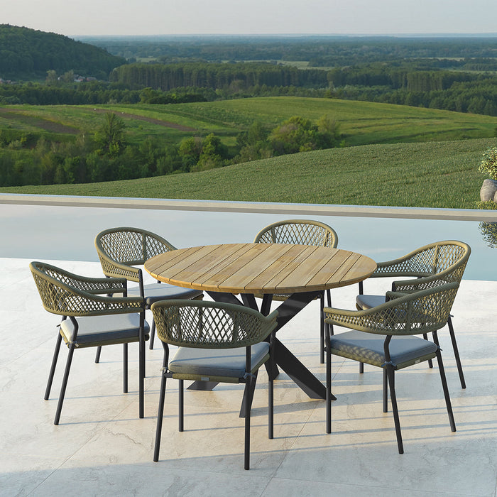 Maze Bali 6 Seat Round Dining Set