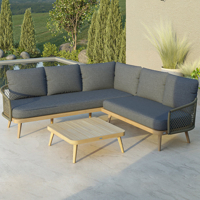 Maze Bali Wooden Platform Corner Sofa Set