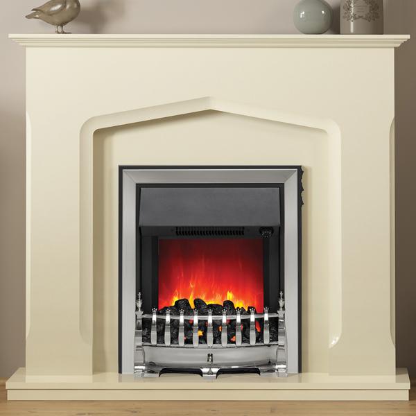 Be Modern Bramwell Electric Fireplace in Marfil marble effect