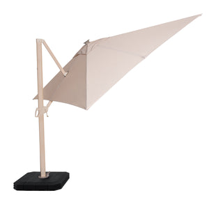 Maze Atlas Cantilever Parasol 2.4m x 3.3m Rectangular - With LED Lights & Cover - Wood Effect