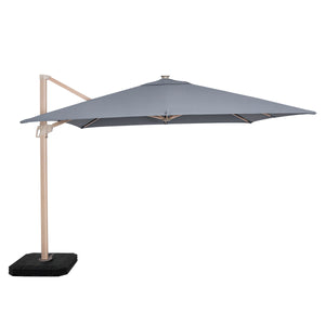 Maze Zeus Cantilever Parasol 3m Square - With LED Lights & Cover - Wood Effect