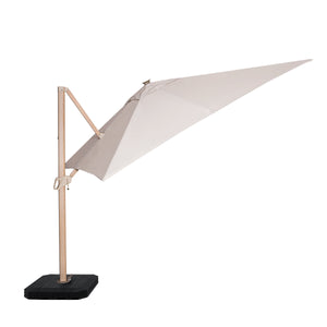 Maze Zeus Cantilever Parasol 3m Square - With LED Lights & Cover - Wood Effect