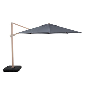 Maze Zeus Cantilever Parasol 3.5m Round - With LED Lights & Cover - Wood Effect