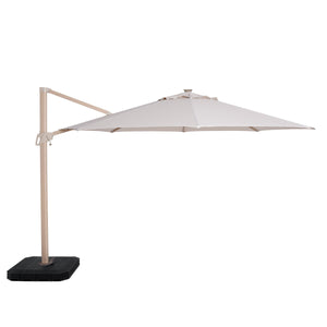 Maze Zeus Cantilever Parasol 3.5m Round - With LED Lights & Cover - Wood Effect