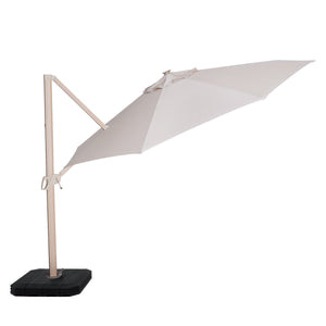 Maze Zeus Cantilever Parasol 3.5m Round - With LED Lights & Cover - Wood Effect