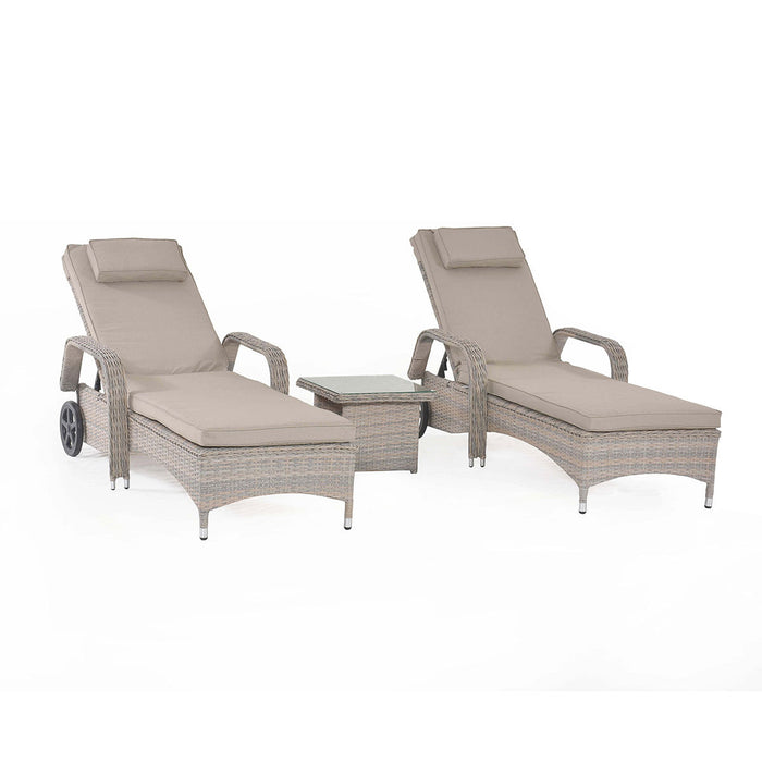 Maze Cotswold Sunlounger Set With Side Table