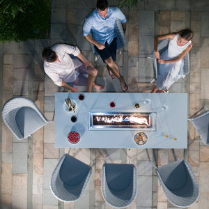 Maze Ambition 8 Seat Rectangular Fire Pit Dining Set