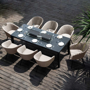 Maze Ambition 8 Seat Rectangular Fire Pit Dining Set