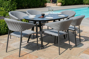 Maze Pebble 6 Seat Oval Dining Set